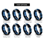 font options for inside engraving on blue & grey marker buoy rings