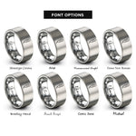 font options for inside engraving on silver marker buoy rings
