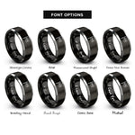 font options for inside engraving on black & gray marker flag rings
