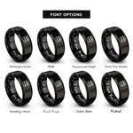 font options for inside engraving on black market awning stand rings