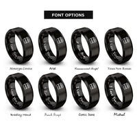 font options for inside engraving on black market awning stand rings