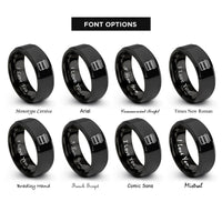 font options for inside engraving on black market awning stand rings