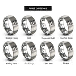 font options for inside engraving on gray market awning stand rings