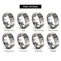 font options for inside engraving on gray market awning stand rings