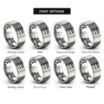 font options for inside engraving on grey market awning stand rings