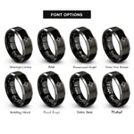font options for inside engraving on black & gray marking gauge rings