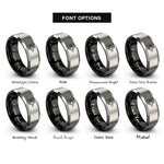 font options for inside engraving on black & gray marking gauge rings