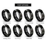 font options for inside engraving on black & grey marking gauge rings