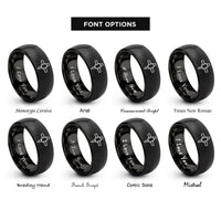 font options for inside engraving on black marking gauge rings