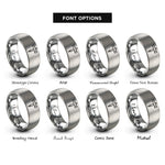 font options for inside engraving on grey marking gauge rings