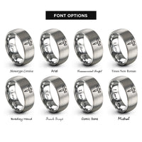 font options for inside engraving on grey marking gauge rings