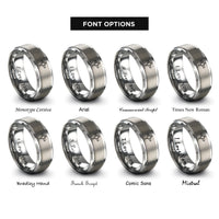 font options for inside engraving on grey marking gauge rings