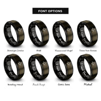 font options for inside engraving on gunmetal & black marking gauge rings