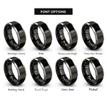 font options for inside engraving on black & gray marking pencil rings