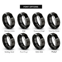 font options for inside engraving on black & gray marking pencil rings