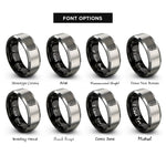 font options for inside engraving on black & silver marking pencil rings