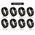 font options for inside engraving on black marking pencil rings
