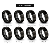 font options for inside engraving on black marking pencil rings