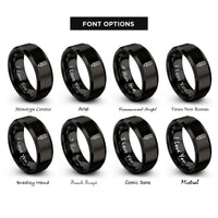 font options for inside engraving on black marking pencil rings
