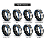 font options for inside engraving on black & blue & silver mars rings