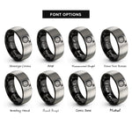 font options for inside engraving on black & gray mars rings