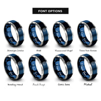 font options for inside engraving on blue & gray mars rings