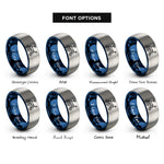 font options for inside engraving on blue & grey mars rover rings