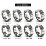 font options for inside engraving on silver mars rover rings