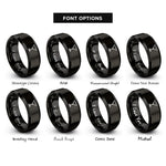 font options for inside engraving on black martini glass rings