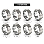 font options for inside engraving on gray martini glass rings