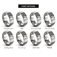 font options for inside engraving on gray martini glass rings