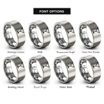 font options for inside engraving on silver martini glass rings