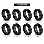 font options for inside engraving on black martini olive rings