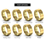 font options for inside engraving on gold martini olive rings