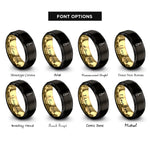 font options for inside engraving on black & gold mascara wand rings