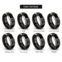 font options for inside engraving on black & gray mash paddle rings