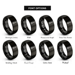 font options for inside engraving on black mash paddle rings