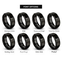 font options for inside engraving on black mash paddle rings