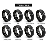 font options for inside engraving on black masjid crescent rings
