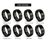 font options for inside engraving on black masjid crescent rings