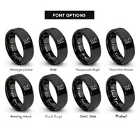 font options for inside engraving on black masjid crescent rings