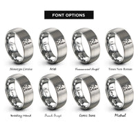 font options for inside engraving on silver masjid crescent rings
