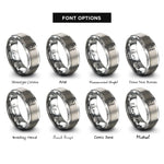 font options for inside engraving on grey masjid crescent rings