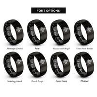 font options for inside engraving on black mason silhouette rings