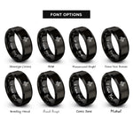 font options for inside engraving on black mason silhouette rings