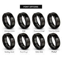 font options for inside engraving on black mason silhouette rings
