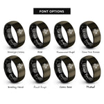 font options for inside engraving on gunmetal & black mason silhouette rings