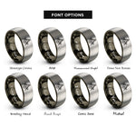 font options for inside engraving on gunmetal & gray mason silhouette rings