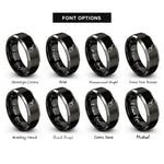 font options for inside engraving on black & gray mason trowel rings