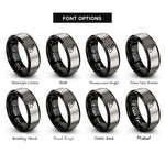 font options for inside engraving on black & grey mason trowel rings